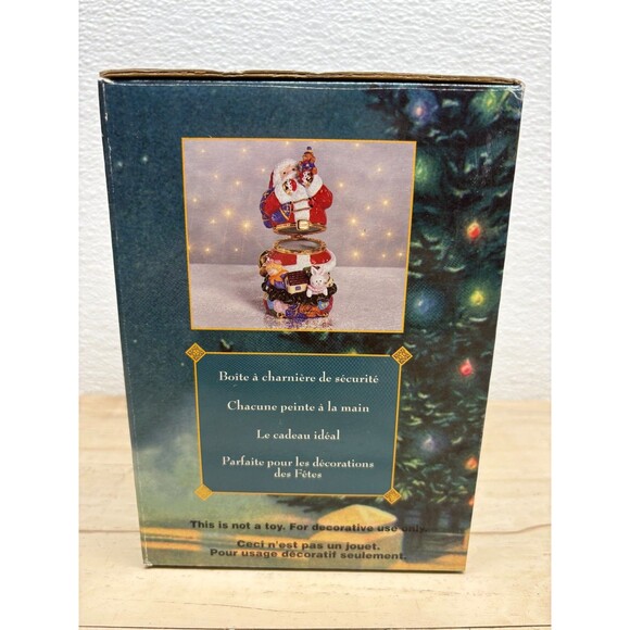 Traditions Porcelain Hand Painted Trinket Box Santa With Toys - Picture 15 of 15